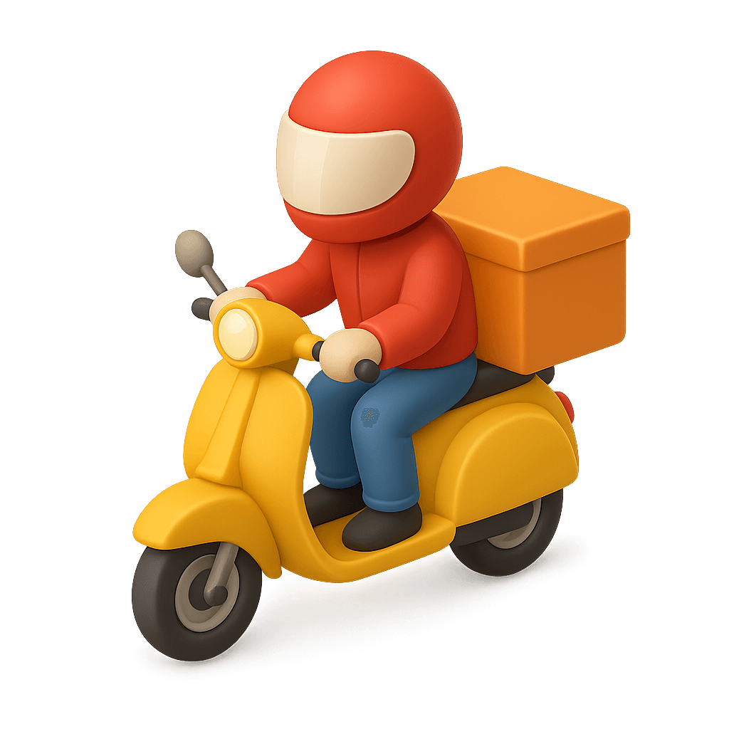 Illustration of a delivery rider