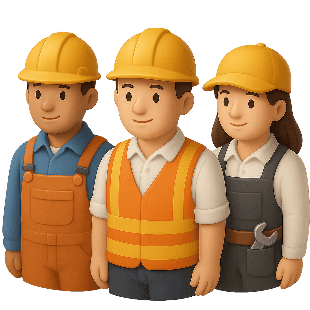Illustration of a team of farm workers