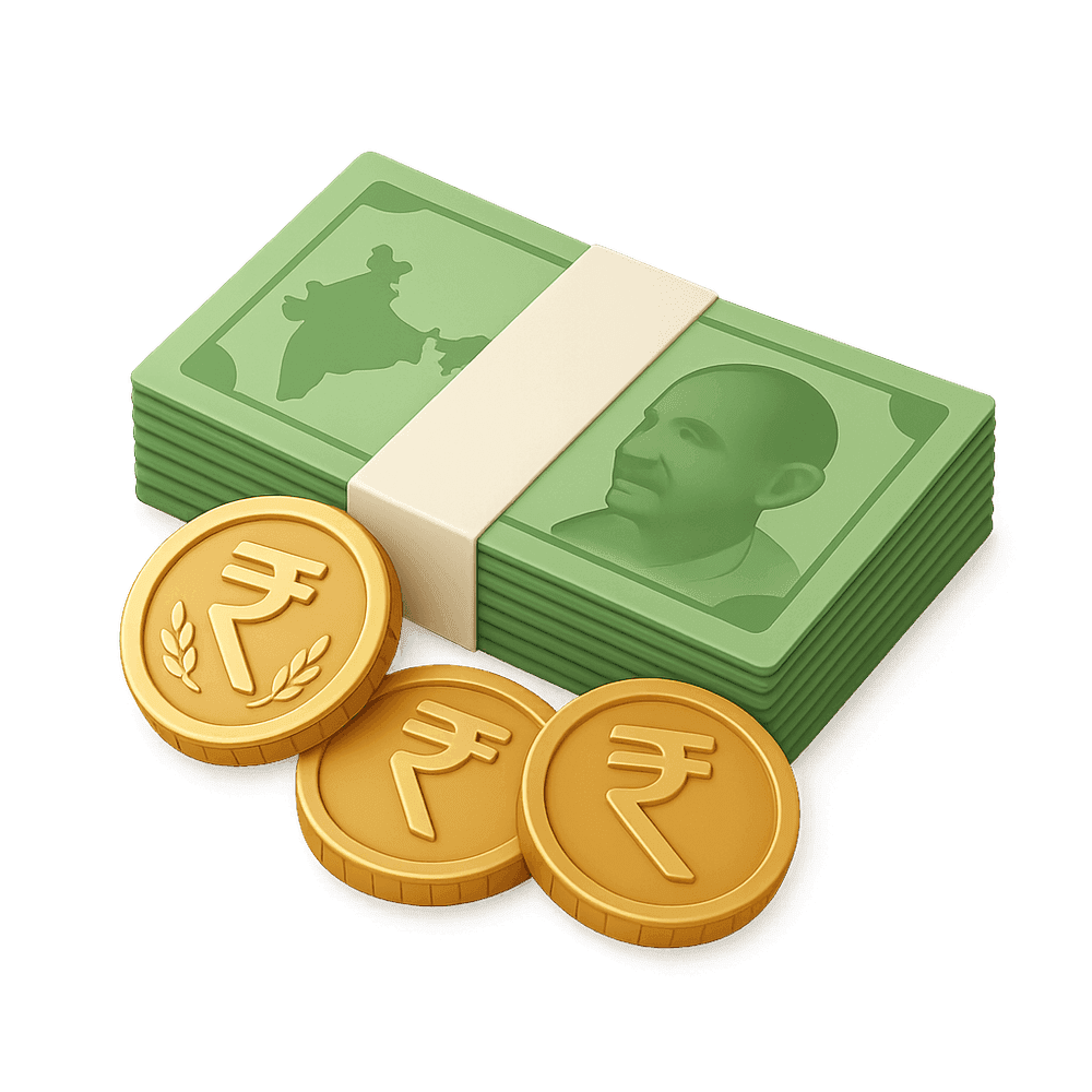 Illustration of cash and coins