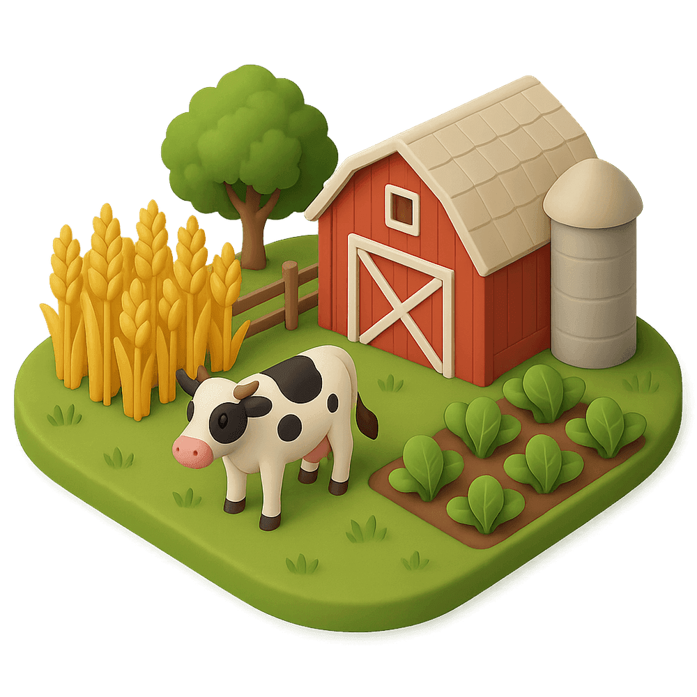 Illustration of a clean, well-kept farm